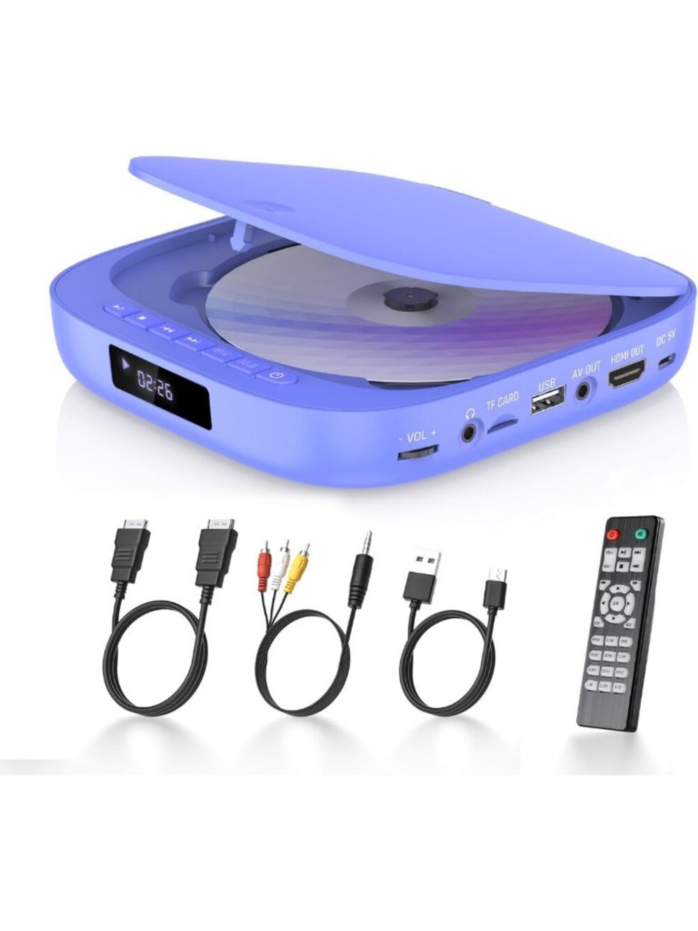 Region-Free DVD Player for TV, 1080P HD, HDMI & RCA Output, Compact Design